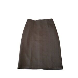 Carmen Marc Valvo Straight Pencil Skirt Womens Size 8 Black Stretch Gold Zipper